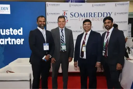 Somireddy Law Group team: Vijay Yellareddigari, Steve Sears, Santosh Somireddy, and Lokesh Grandhi.